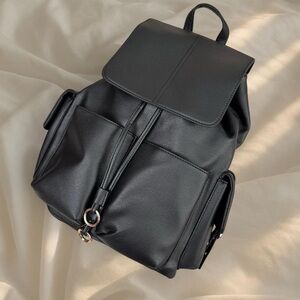 Brand new Topshop black faux leather backpack